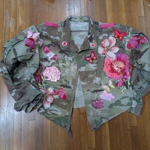 Floral And Butterfly Custom Camouflage Jacket